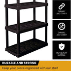 Hyper Tough 5-Tier Shelving Unit, W36 x D18 x H74in, Black, Pack Of 2