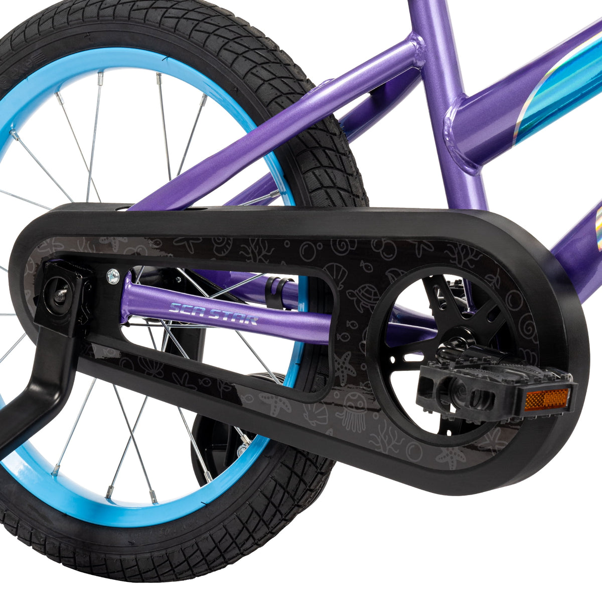 Huffy 16" Sea Star Girls’ Kids’ Bike, Fits Riders 42”-48”, EZ Build, Amethyst