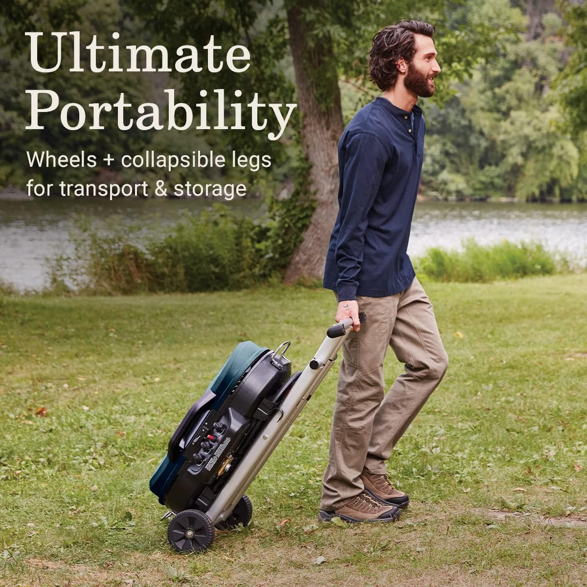 RoadTrip 285 Portable Stand-Up Propane Grill - 3 Adjustable Burners