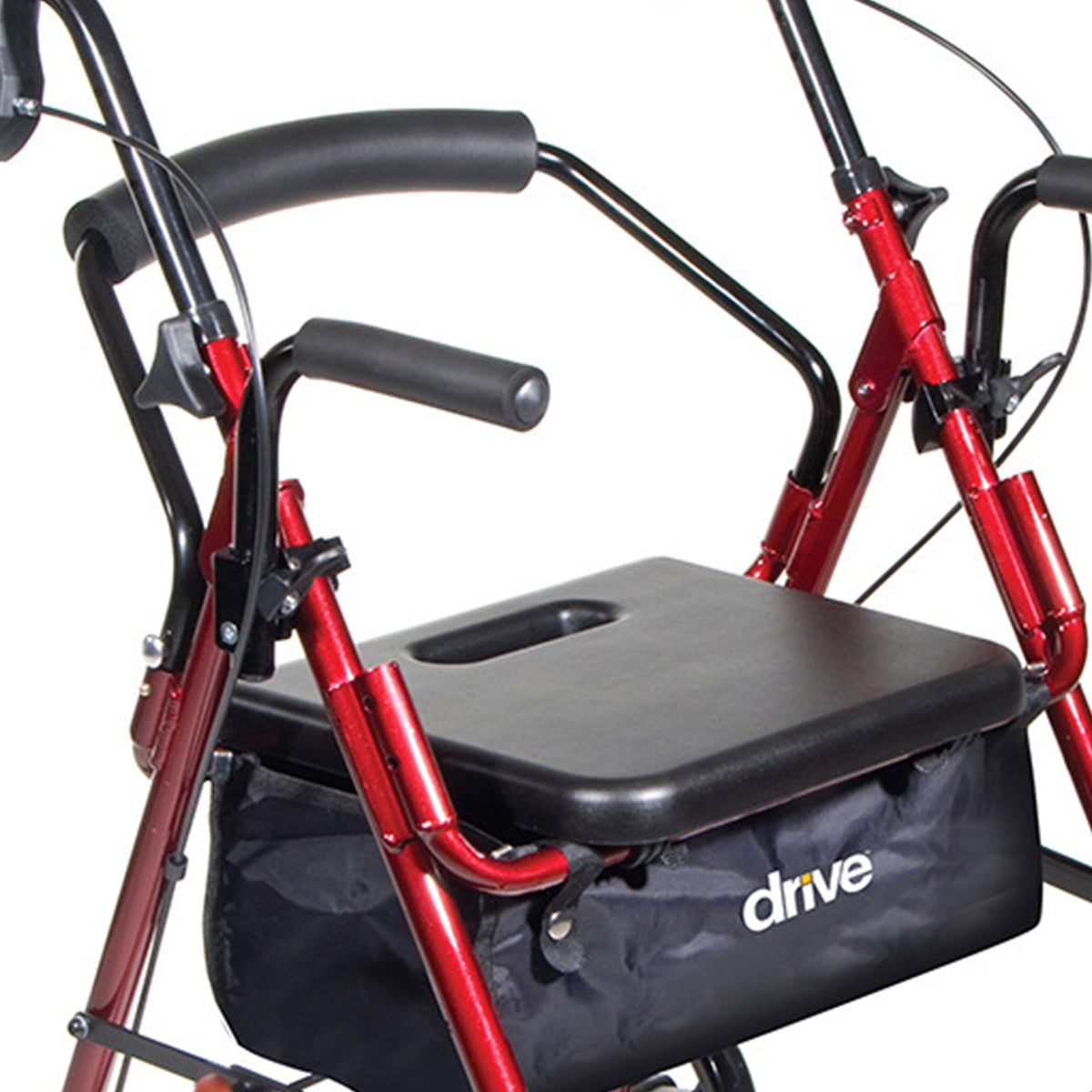 Duet Rollator/Transport Chair Burgundy, 26 L x 25-1/2 W x 37 H, 8 (Wheel), 300 lb