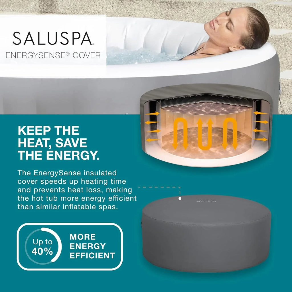 Bestway SaluSpa Miami Inflatable Hot Tub Spa, 71 x 26 in, 2-4 Person, Black - 60104E