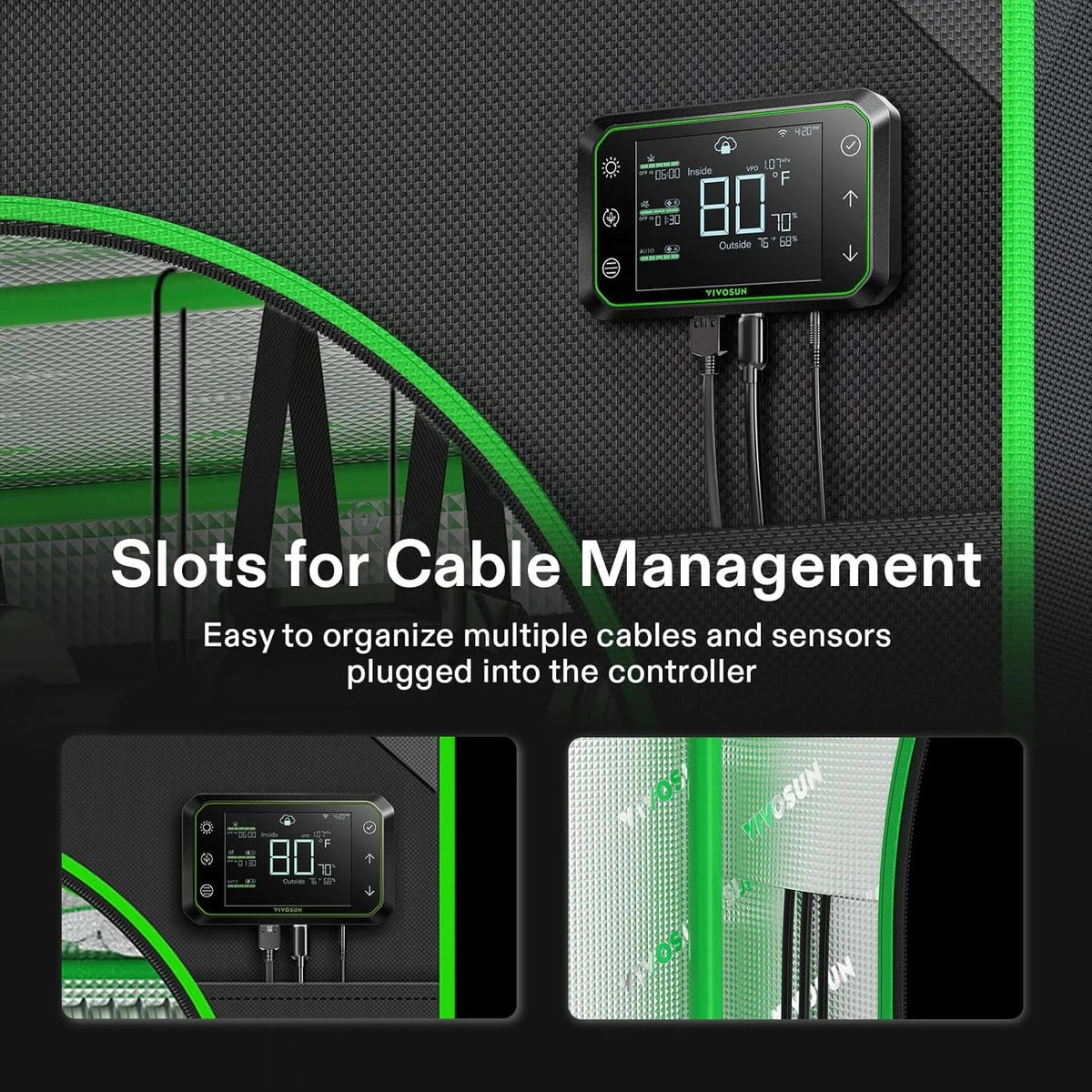 VIVOSUN Smart Grow Tent System Kit, 24x24x48 in, 100W LED, WiFi-Integrated - GIY GrowHub E42A