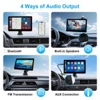 Wireless Apple Carplay Screen for Car, 7" HD Touch Screen Portable Car Stereo for Carplay & Android Auto, Pantalla Para Carros with Bluetooth, AUX