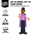 Joyfy 12 ft Giant Halloween Inflatable Pumpkin Ghost Vampire with Skull Decoration with Built-in LEDs, Ghost Halloween Decorations Outdoor Blow Up Yard Lawn Decoration