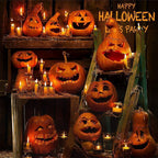Clackibukvyz Pumpkin Carving Kit, Halloween Professional Pumpkin Cutting Supplies Tools with Carrying Bag, 10 Pcs