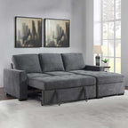 Kendale Sleeper Sofa With Storage Chaise, Gray, 91.73in L x 64.56in W x 37.99in H - Kendale