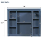 36'' Bathroom Vanity Set With Ceramic Sink Top, Mirror Cabinet, 2 Doors And 2 Drawers - Gray
