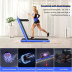 2 In 1 Folding Treadmill, 2.25 HP, 40 in x 16 in Running Area, Dual Display And App Control