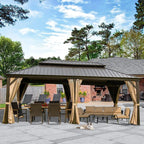 Calaro Galvanized Steel Patio Gazebo, 19.5 Ft. W x 11 Ft. D