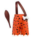 IBTOM CASTLE Kids Caveman Costume Historical Stone Age Birthday Outfits for Toddler Baby Boys Halloween Cosplay Dress up Party Photo Shoot 18-24 Months Orange - Boy