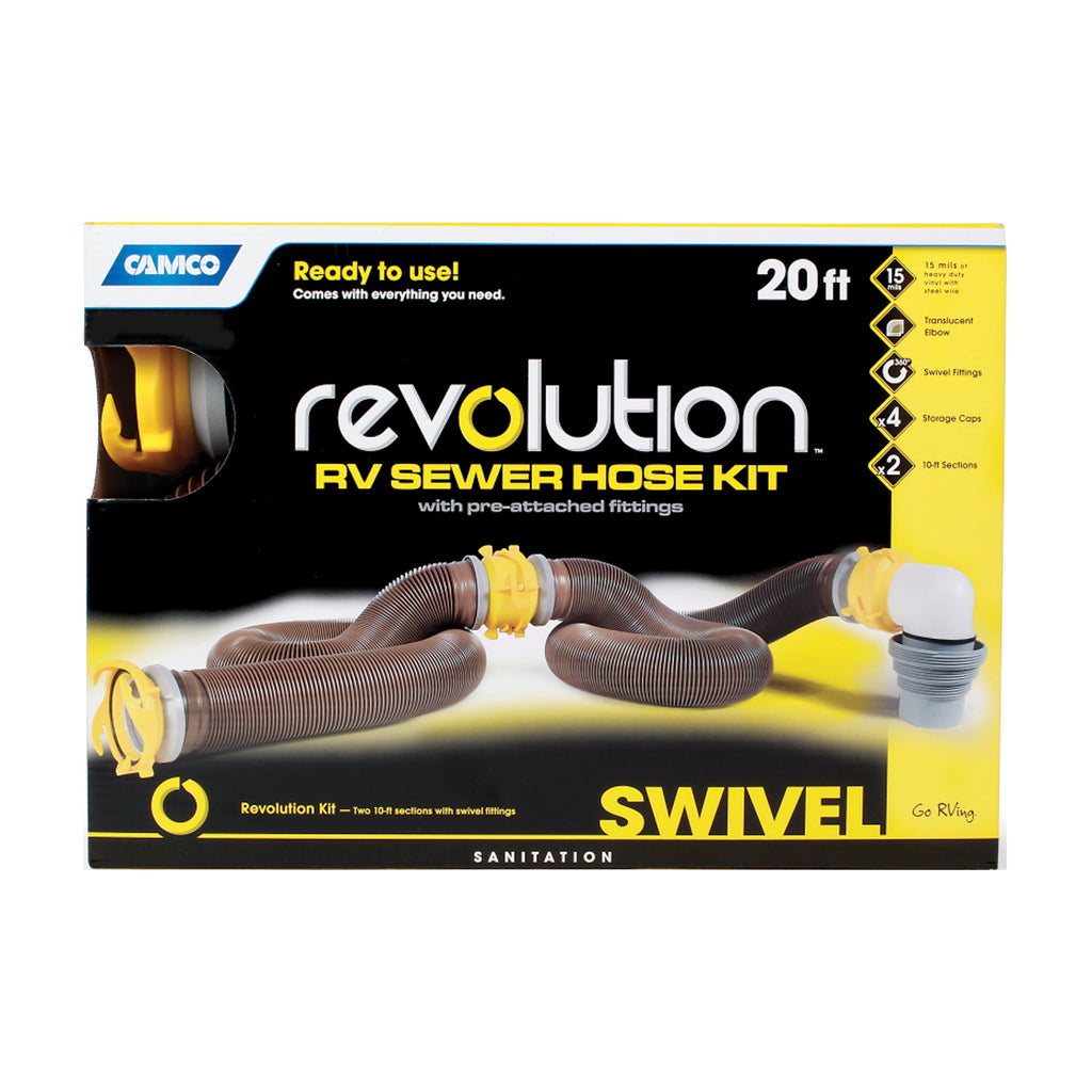 Camco Revolution 360 Heavy-Duty 20-Foot Camper RV Sewer Hose Kit