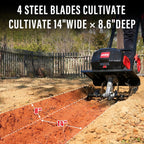 MZK 40V 12-Inch Cordless Garden Tiller Cultivator With 2 x 4.0Ah Batteries And Fast Charger