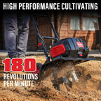 MZK 40V 12-Inch Cordless Garden Tiller Cultivator With 2 x 4.0Ah Batteries And Fast Charger