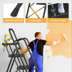 JOZ 5-Step Ladder, 800lbs Portable Folding Ladders for Home, with Handrails and Tool Tray and Anti-Slip Pedal, Black