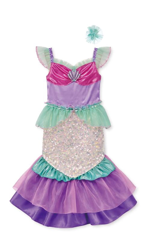 Coral Cutie Mermaid Costume for Toddlers Girls, by Way to Celebrate