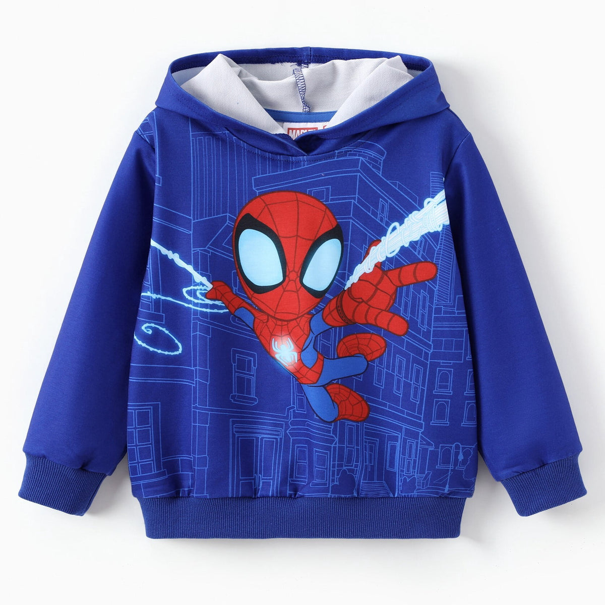 Marvel Spider-Man Boys Hoodies Peter Parker Blue Graphic Pullover Tops Halloween Sweatshirts Toddlers Kids 4-5T