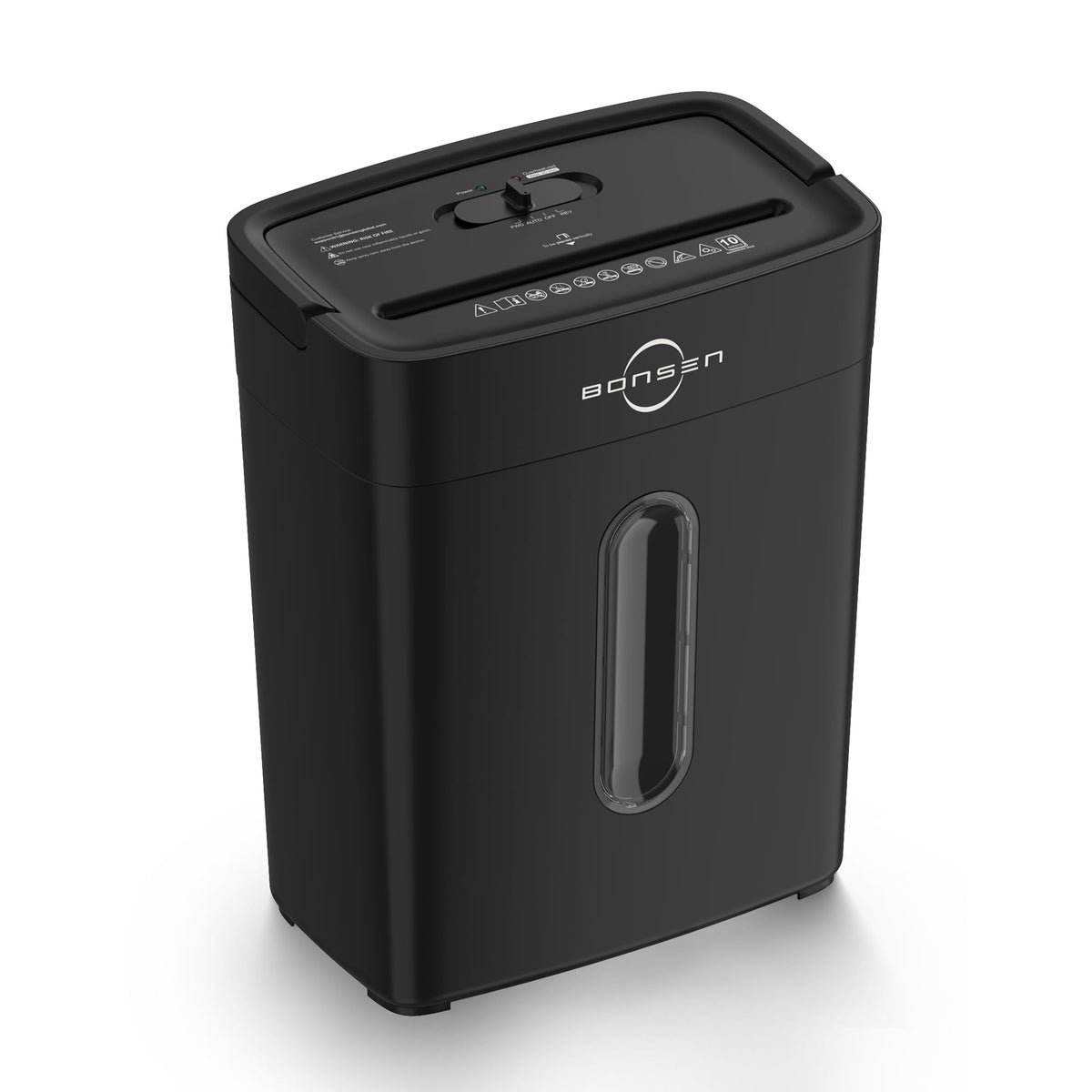 BONSEN 10-Sheet Cross Cut Paper Shredder, Shred Credit Card Paper Shredder for Home Use, Compact Design with Portable Handle, Black