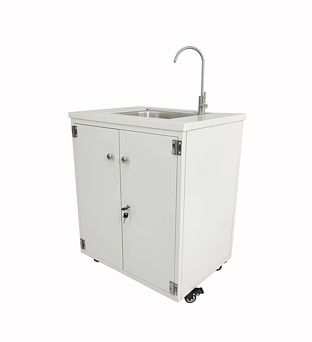 FixtureDisplays Portable Self-Contained Hand Wash Station With Built-In Pump, 24 X 18 X 30 in Cabinet - 10094