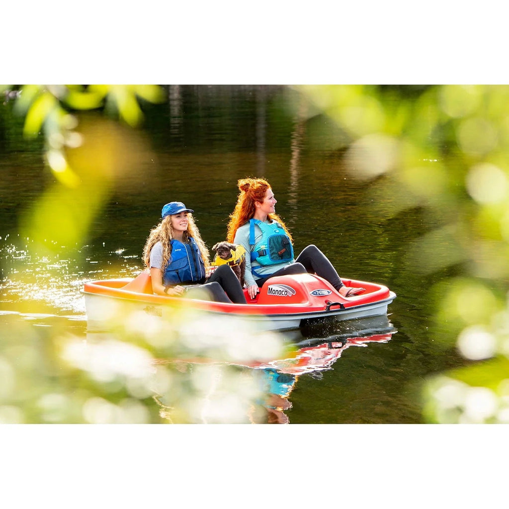 Pelican Sport Monaco Adjustable 5 Seat Pedal Boat, Red/White - MONACO
