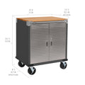 Seville Classics UltraHD 2-Door Rolling Cabinet, 28 in W x 18 in D x 34.5 in H