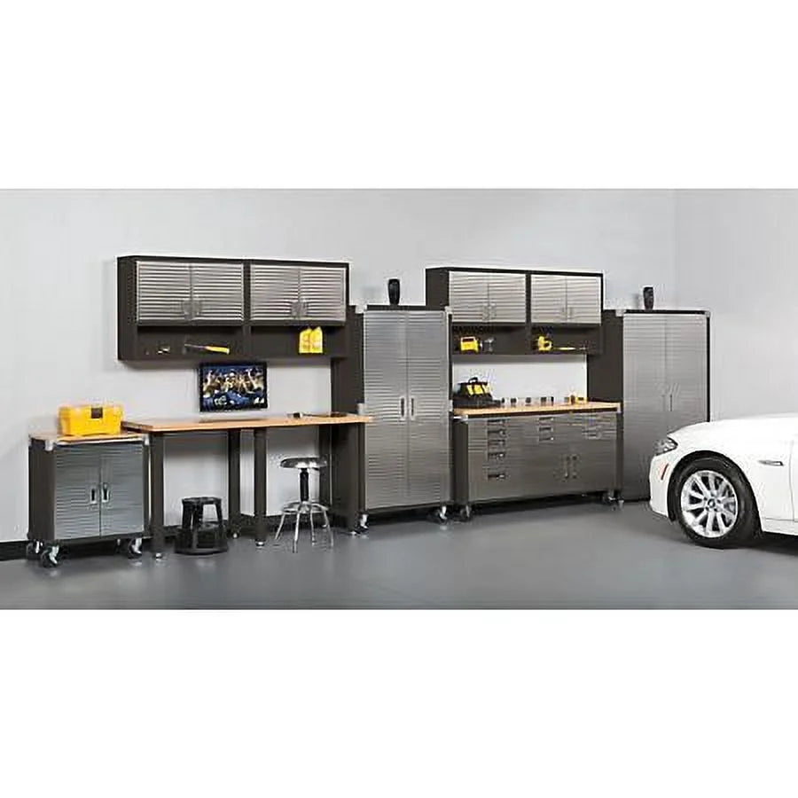 Seville Classics UltraHD 2-Door Rolling Cabinet, 28 in W x 18 in D x 34.5 in H