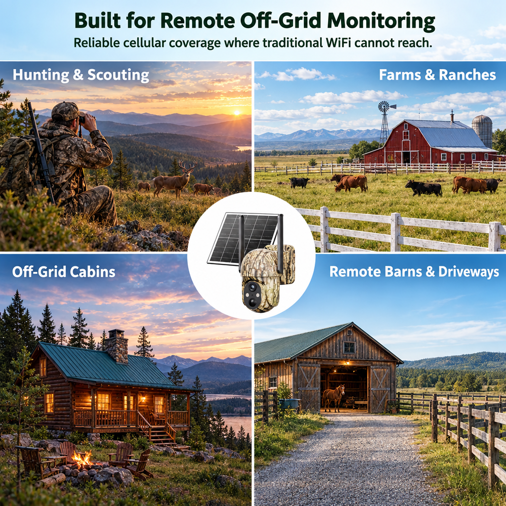 Conico 4G LTE Solar Trail Camera, 360° PTZ Game Camera for Hunting & Outdoor Security, No WiFi, 2K Night Vision