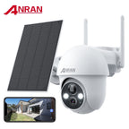 4K Solar Security Camera with Spotlight, ANRAN 360° View Wireless Outdoor Camera, Waterproof PIR Detection, Rechargeable Battery Powered Home