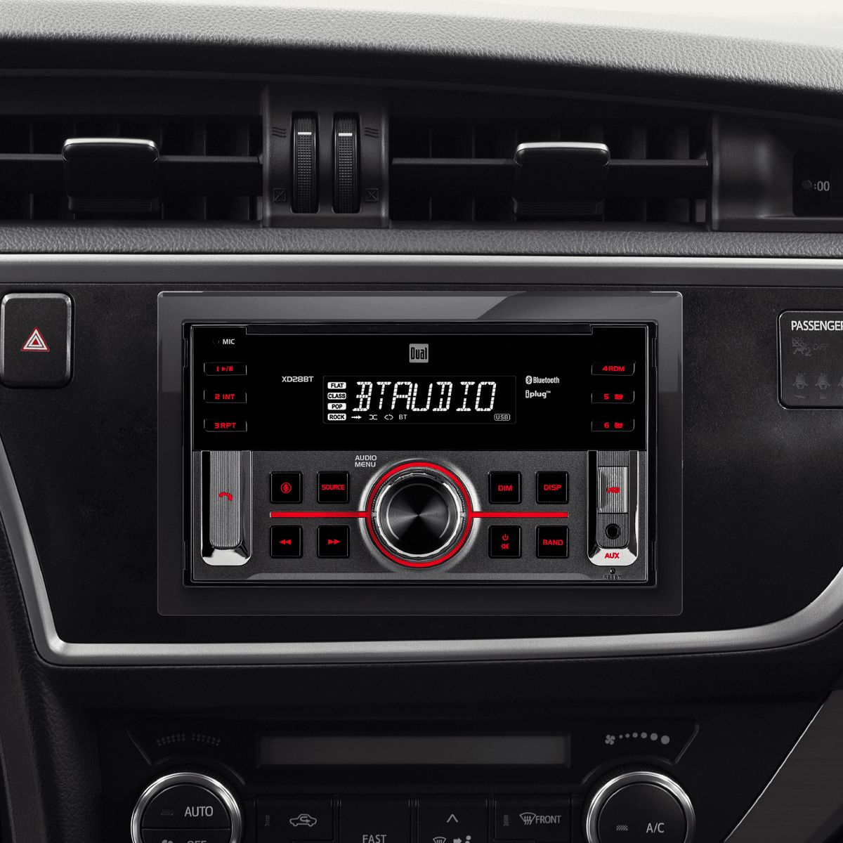 Dual Electronics XD28BT, Car Stereo Head Unit, Double DIN with Bluetooth, 7-Character LCD, New