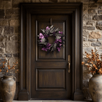 Myecovie Halloween Wreaths for Front Door Halloween Indoor Decoration 21.6" Halloween Black Wreaths for Windows Wall Decor