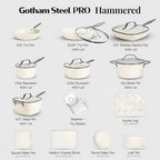 Gotham Steel Hammered 20 Pc Ceramic Nonstick Cookware Set, Copper