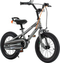 Royalbaby Freestyle 7 Kids' Bike 14 Inch Gray - Dual Handbrakes, Kickstand, Water Bottle, Ages 3-5