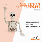 Skeleton Groundbreaker Decoration, Ivory, 46", Halloween by Way To Celebrate