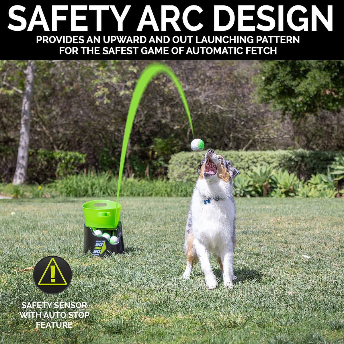 Hyper Pet Automatic Dog Ball Launcher With 5 Balls, Green/Black - GoDogGo