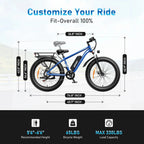 AMYET 26 x 4 Fat Tire Electric Mountain Bike, 48V 15Ah, 7-Speed - EB26