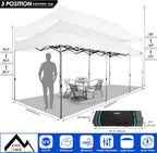 COBIZI 10x20 Heavy Duty Pop-Up Canopy Tent With 6 Sidewalls - Black