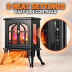 ALPULON Electric Infrared Quartz Fireplace Stove Heater with 3D Flame Effect, Black
