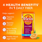 Metamucil GLP-1 Friendly Fiber Supplement, Sugar Free Fiber Powder, Orange, 180 Servings