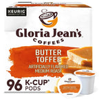 Gloria Jean's Butter Toffee Medium Roast Coffee K-Cup Pods, 96 Count, Arabica, Recyclable