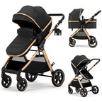 Accombe 2 In 1 Convertible Bassinet Baby Stroller For Infants And Newborns 0-36 Months