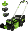 Greenworks Cordless Self-Propelled Lawn Mower, 60V, 21-Inch, 2 x 4.0Ah Batteries, Dual-Port Rapid Charger