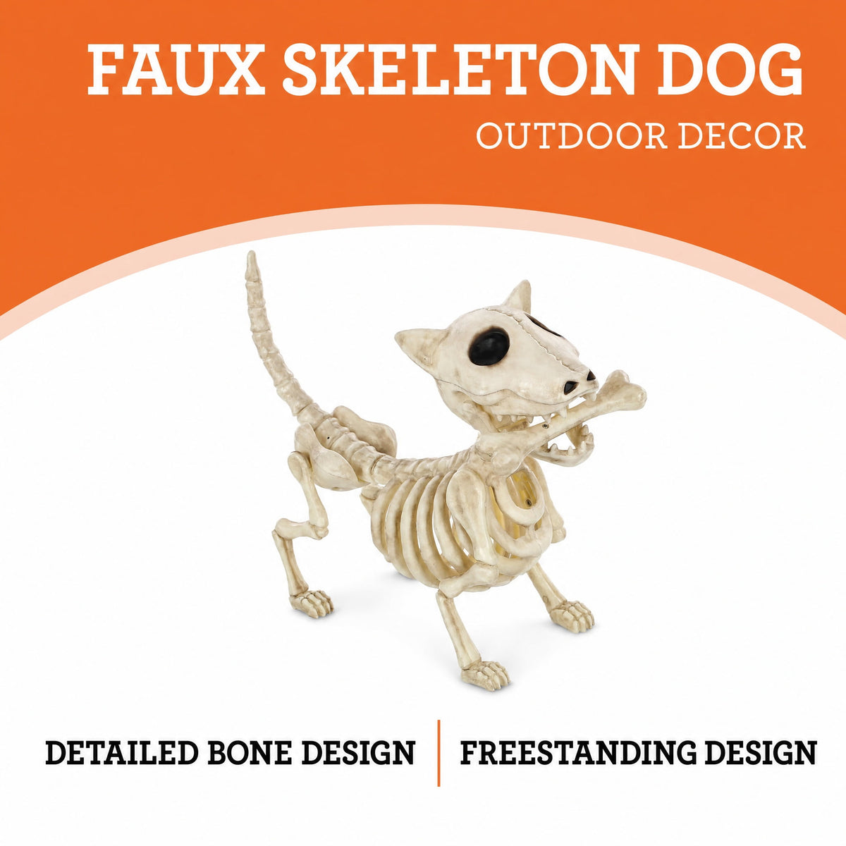 Faux Skeleton Dog Decoration, 9", Halloween by Way To Celebrate