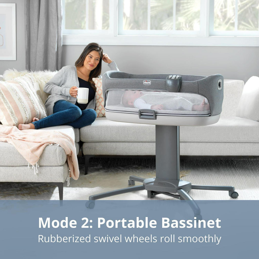 Chicco Close To You 3-In-1 Portable Bedside Bassinet And Changing Table, Heather Grey - 00079642400070