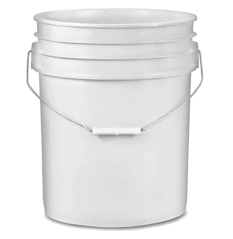 5 Gallon Plastic Bucket Pail Food Grade with Blue Screw on Lid(Pack of 3) Made in USA