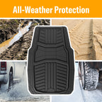 Armor All All-Season Full Coverage Floor Mats for Cars, Trucks, and SUVs, Black, 3-Piece