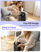 Humidifiers for Room Bedroom, 2.1Gal/8L Humidifiers for Home, Large Room, Top Fill Whole House Cool Mist for Plants Baby(Black)
