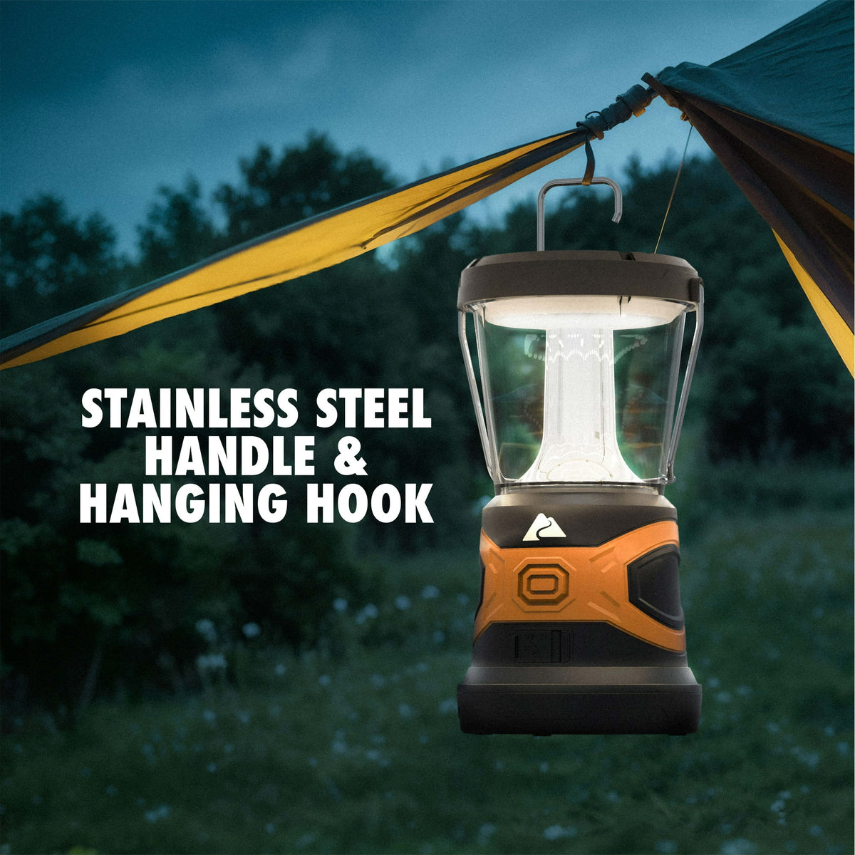 Ozark Trail LED Rechargeable Camping Lantern, 3000 Lumens, IPX4 Water Resistant, 4 Modes, USB-C Charging