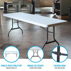Lifetime 4 8-Foot Rectangle Folding Tables And 32 Chairs Set, White Granite - 80147