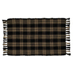 My Texas House Halloween Black Plaid Indoor/Outdoor Layering Rug, 24" x 38"