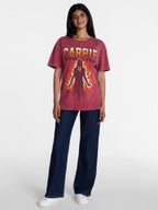Carrie Women's Fire Halloween Graphic Tee with Short Sleeves, Sizes XXS-XXL