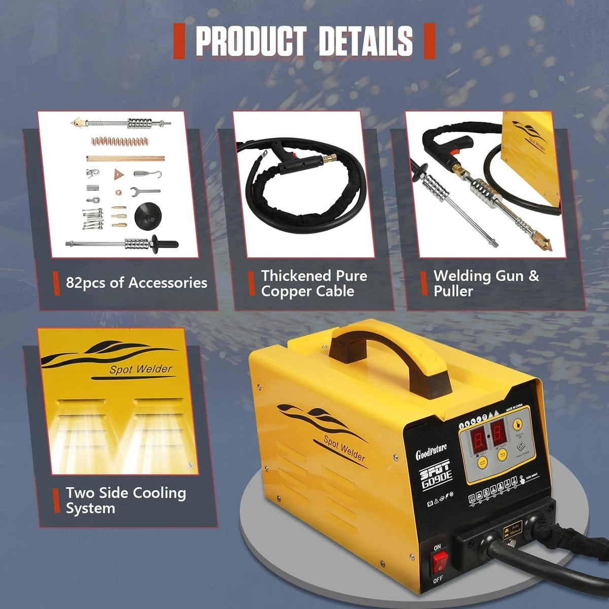 PLAYOCCAR Vehicle Panel Spot Dent Puller Welder 110V, 3500A, 3KW - PLAYOCCAR